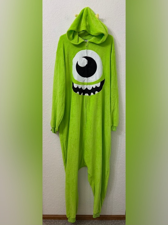 Disney Other - Disney Pixar Monster Inc Wazowski Adult Costume Pajama Onesie Size L/XL